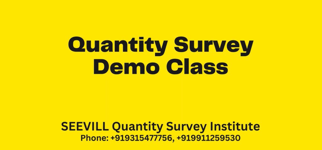 Quantity Survey Demo Class - SEEVILL